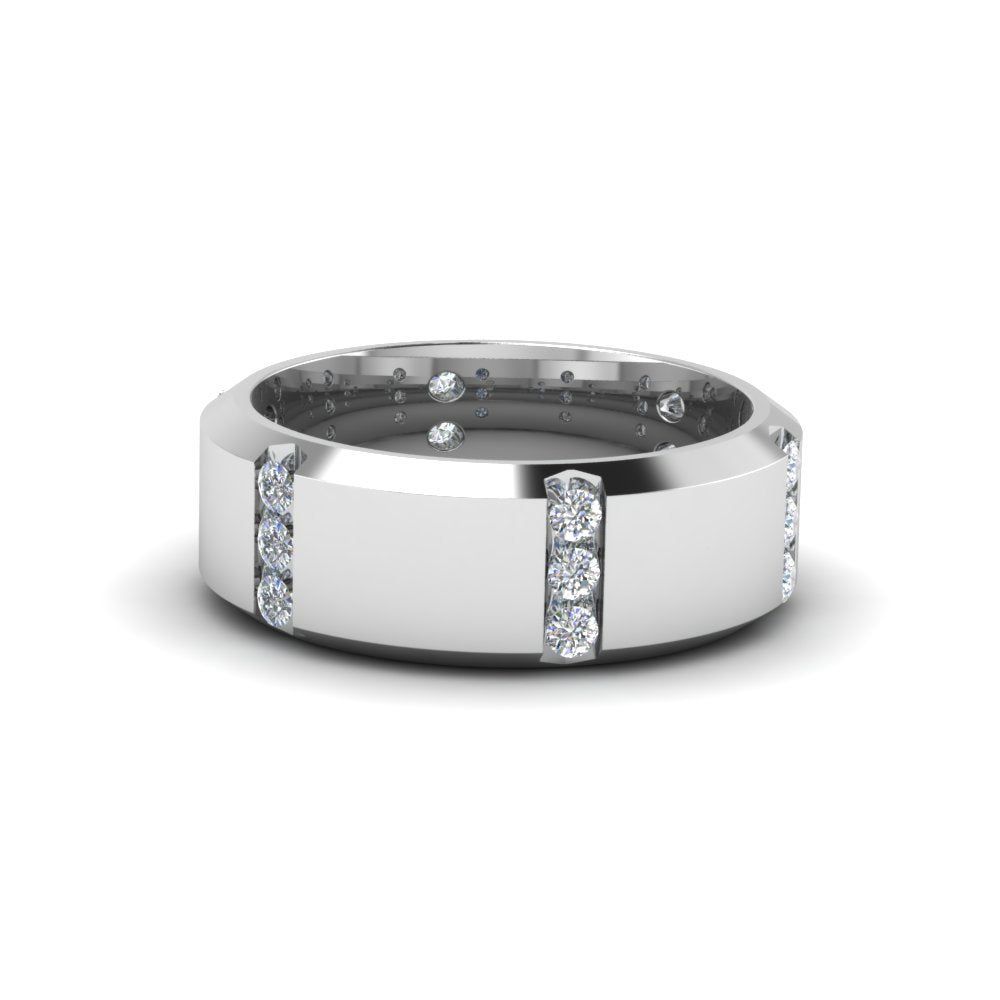 Men’s Channel-Set Three-Stone Diamond Anniversary Ring