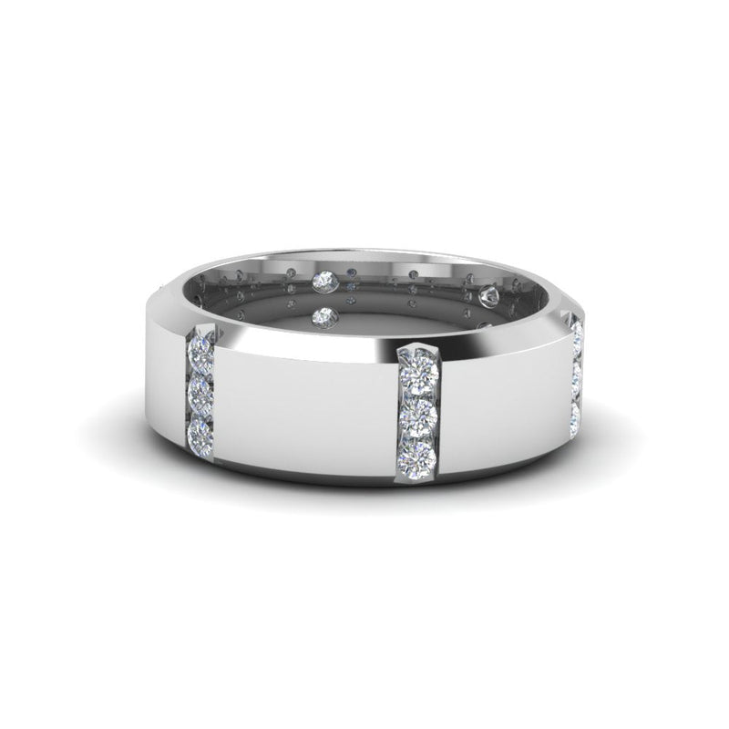 Men’s Channel-Set Three-Stone Diamond Anniversary Ring