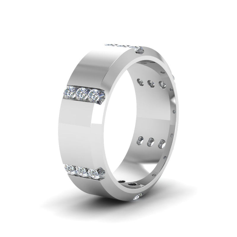 Men’s Channel-Set Three-Stone Diamond Anniversary Ring