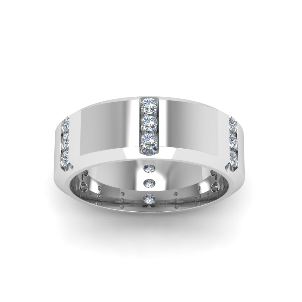 Men’s Channel-Set Three-Stone Diamond Anniversary Ring