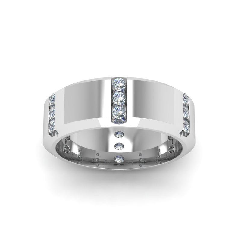Men’s Channel-Set Three-Stone Diamond Anniversary Ring