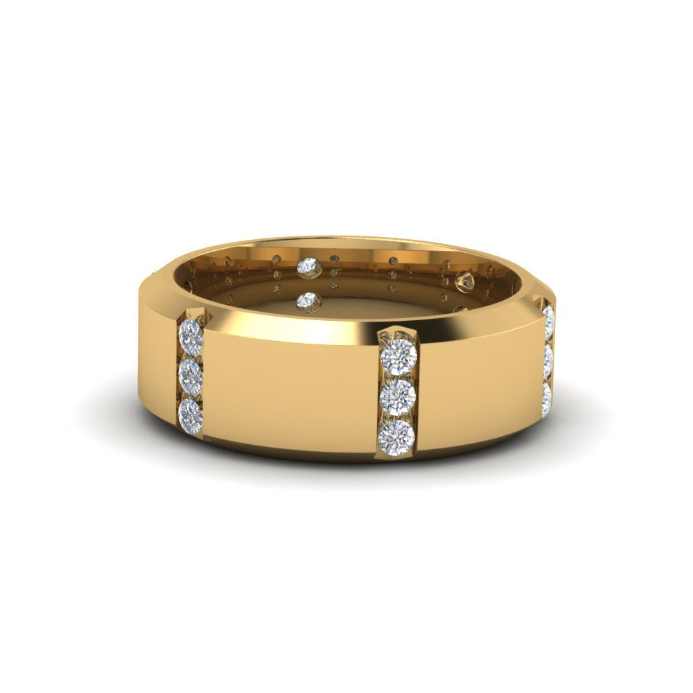 Men’s Channel-Set Three-Stone Diamond Anniversary Ring