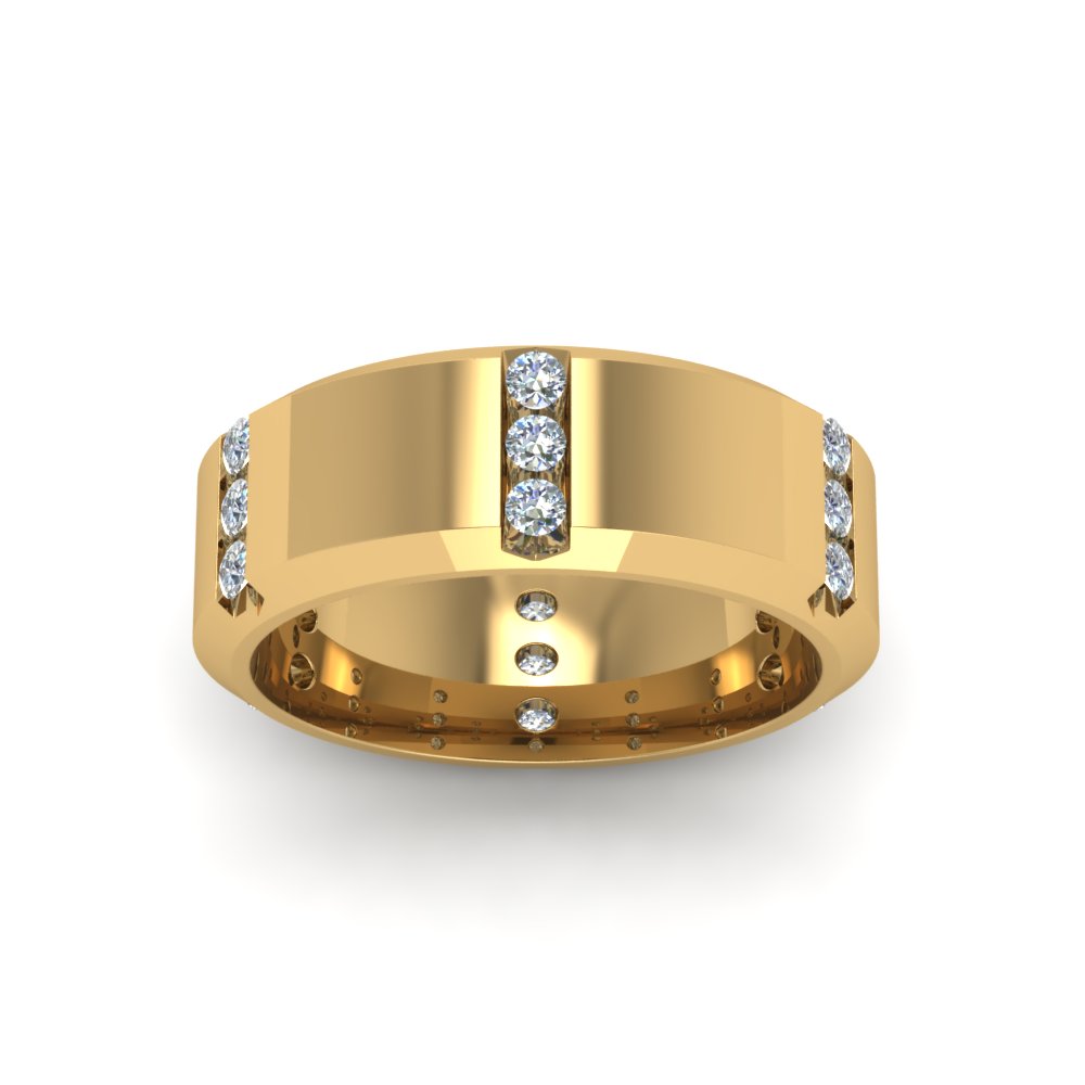 Men’s Channel-Set Three-Stone Diamond Anniversary Ring