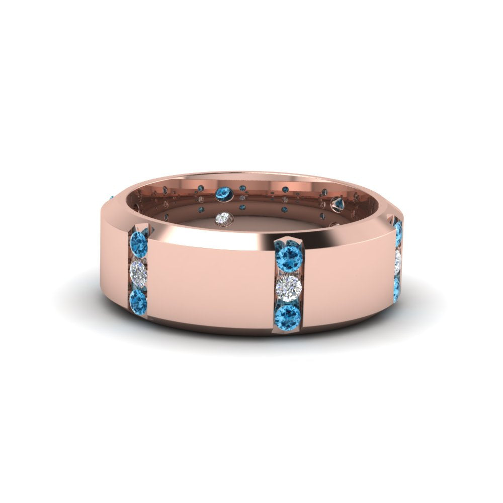 Men’s Channel-Set Three-Stone Diamond Anniversary Ring