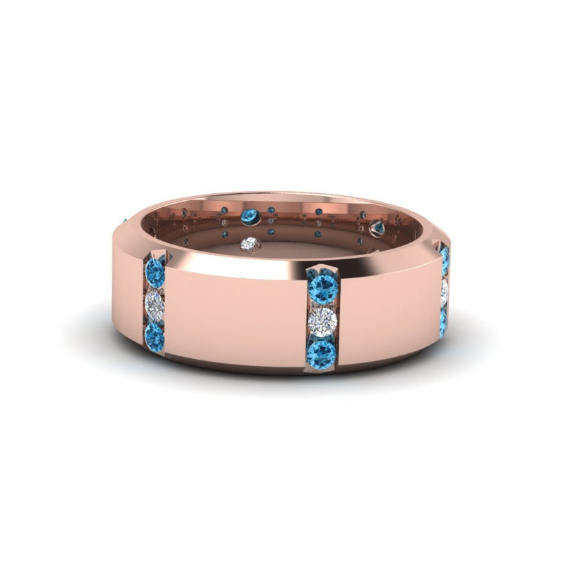 Men’s Channel-Set Three-Stone Diamond Anniversary Ring