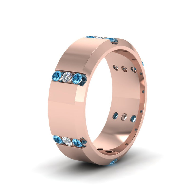 Men’s Channel-Set Three-Stone Diamond Anniversary Ring