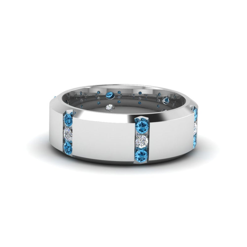 Men’s Channel-Set Three-Stone Diamond Anniversary Ring