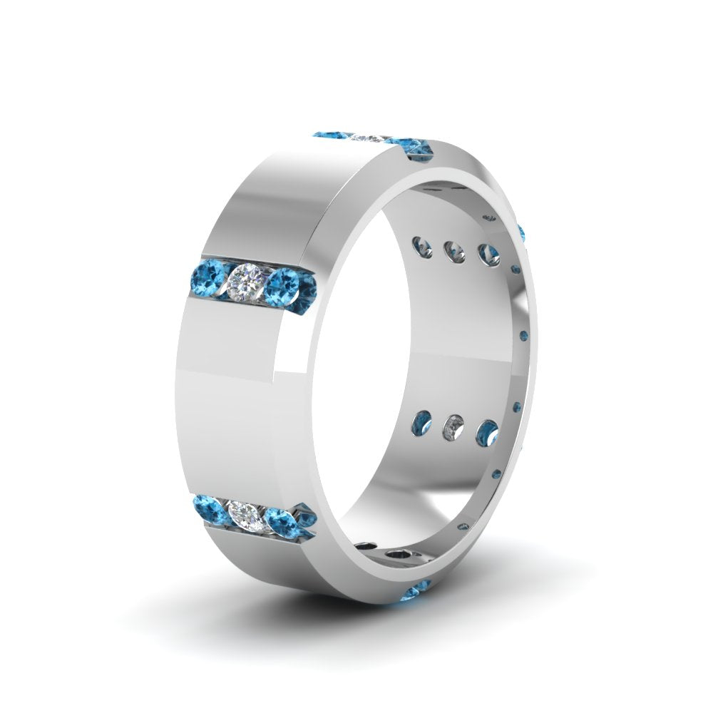 Men’s Channel-Set Three-Stone Diamond Anniversary Ring