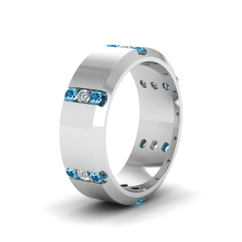 Men’s Channel-Set Three-Stone Diamond Anniversary Ring