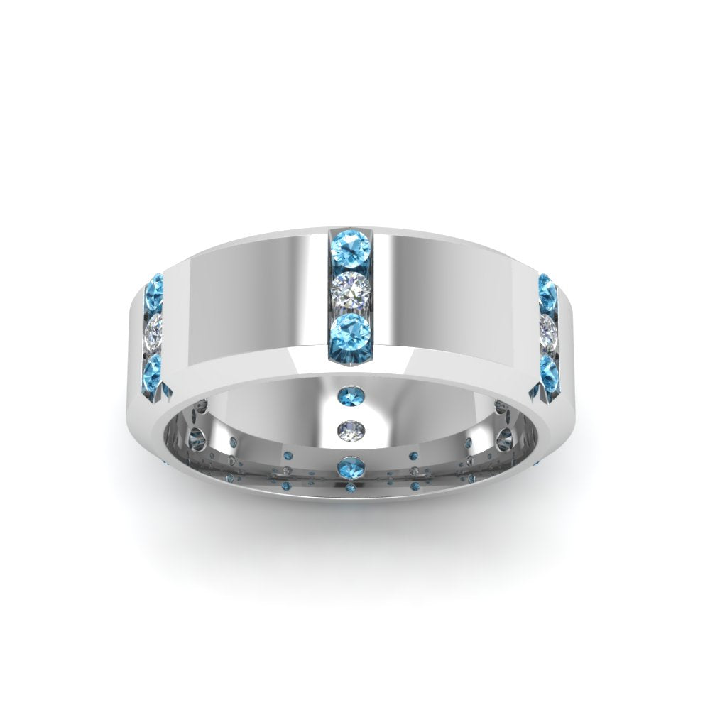 Men’s Channel-Set Three-Stone Diamond Anniversary Ring