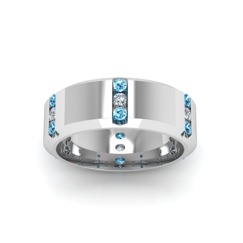 Men’s Channel-Set Three-Stone Diamond Anniversary Ring