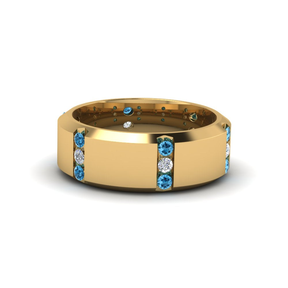 Men’s Channel-Set Three-Stone Diamond Anniversary Ring