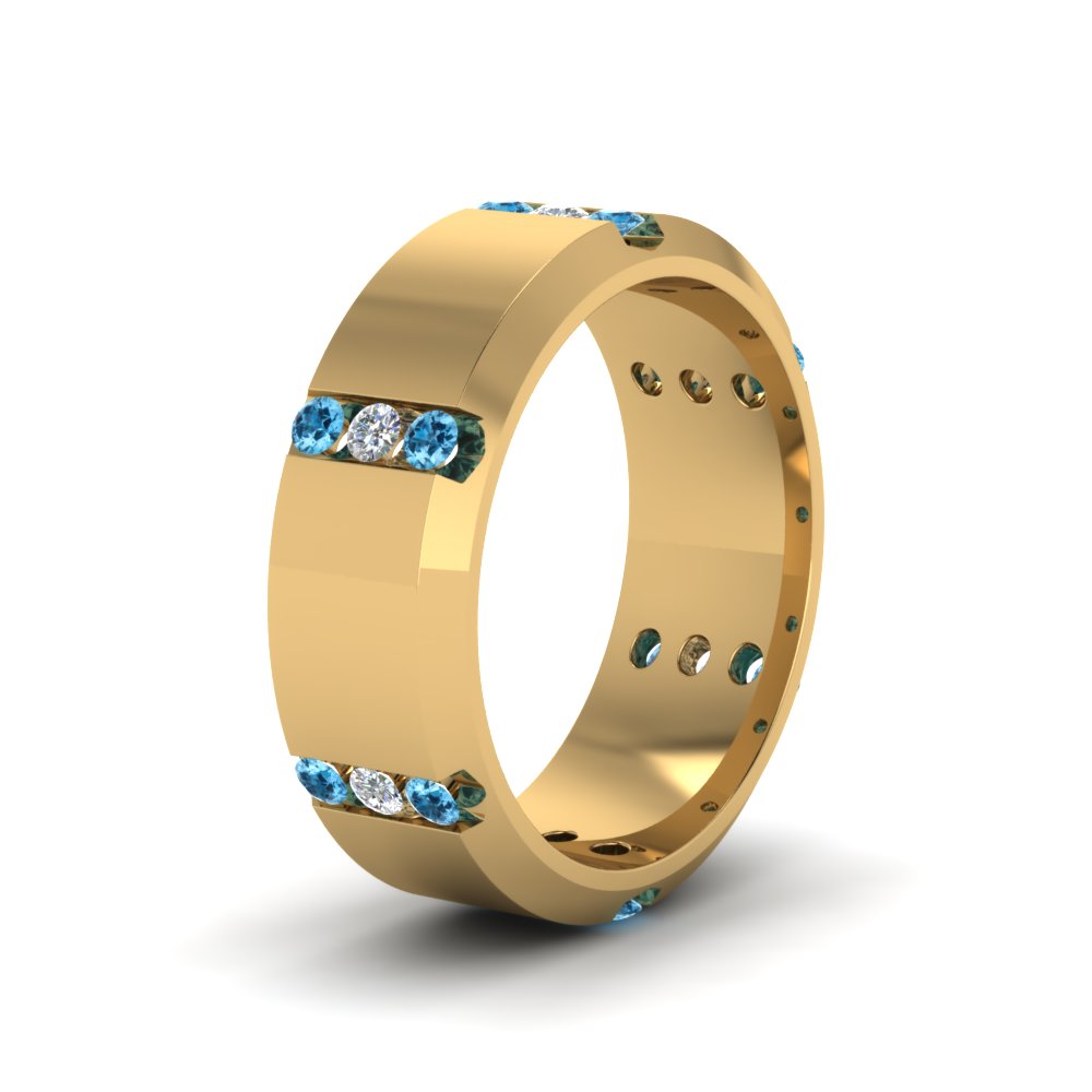 Men’s Channel-Set Three-Stone Diamond Anniversary Ring