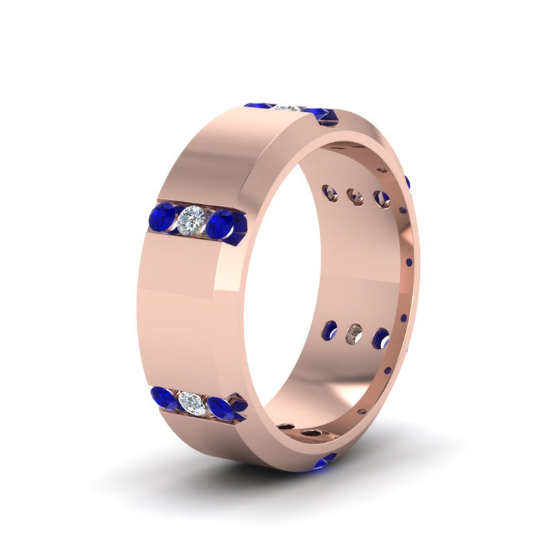 Men’s Channel-Set Three-Stone Diamond Anniversary Ring