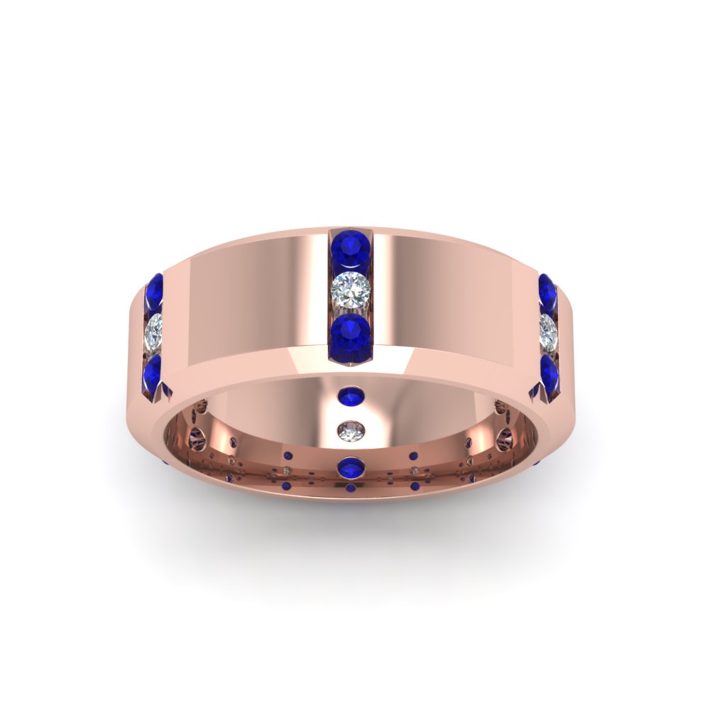 Men’s Channel-Set Three-Stone Diamond Anniversary Ring