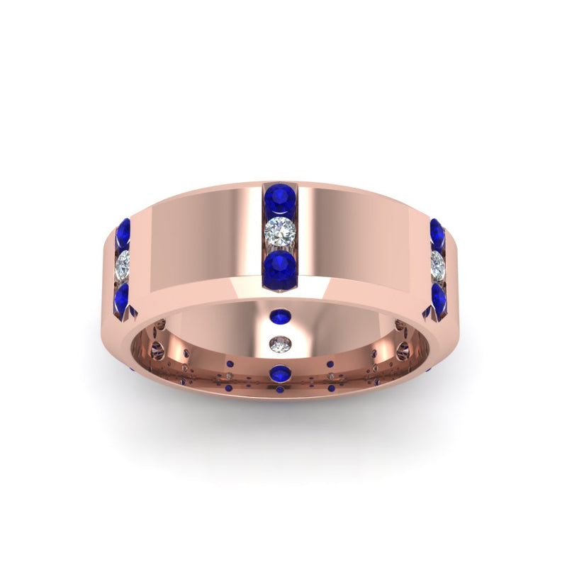 Men’s Channel-Set Three-Stone Diamond Anniversary Ring