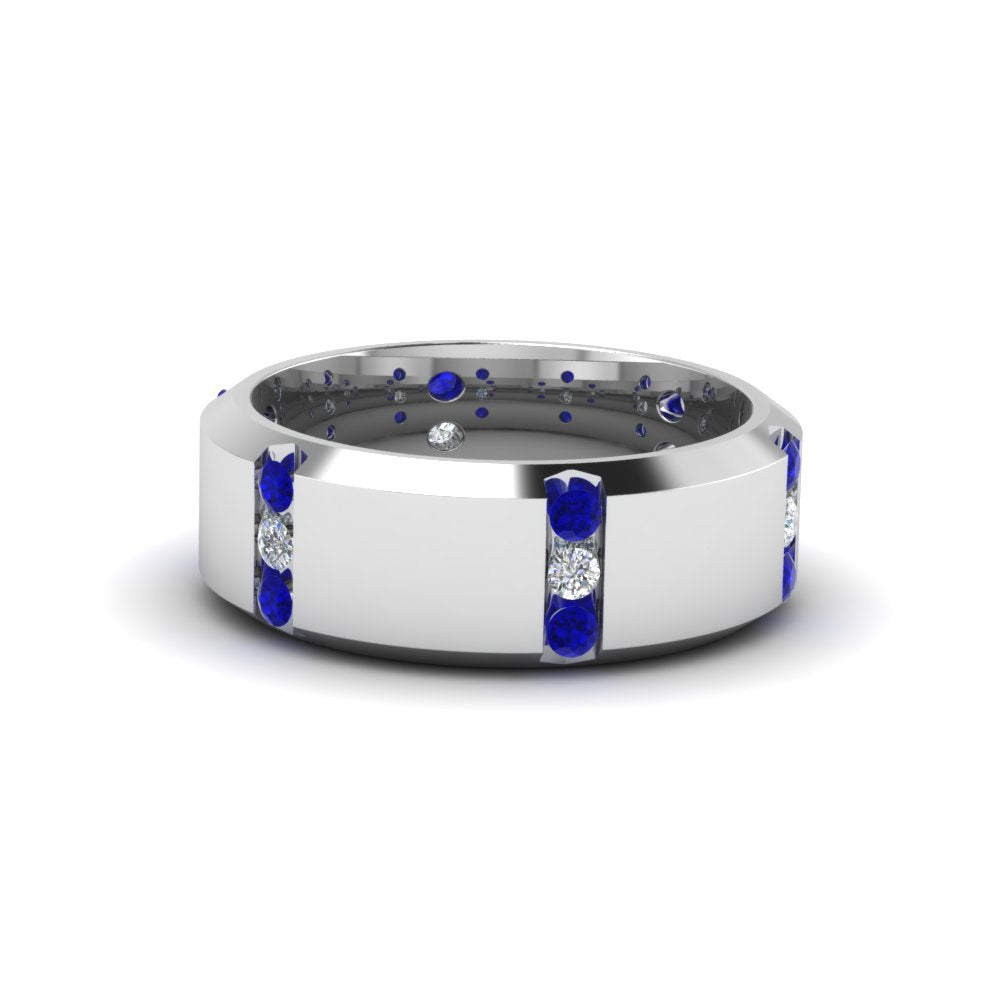 Men’s Channel-Set Three-Stone Diamond Anniversary Ring
