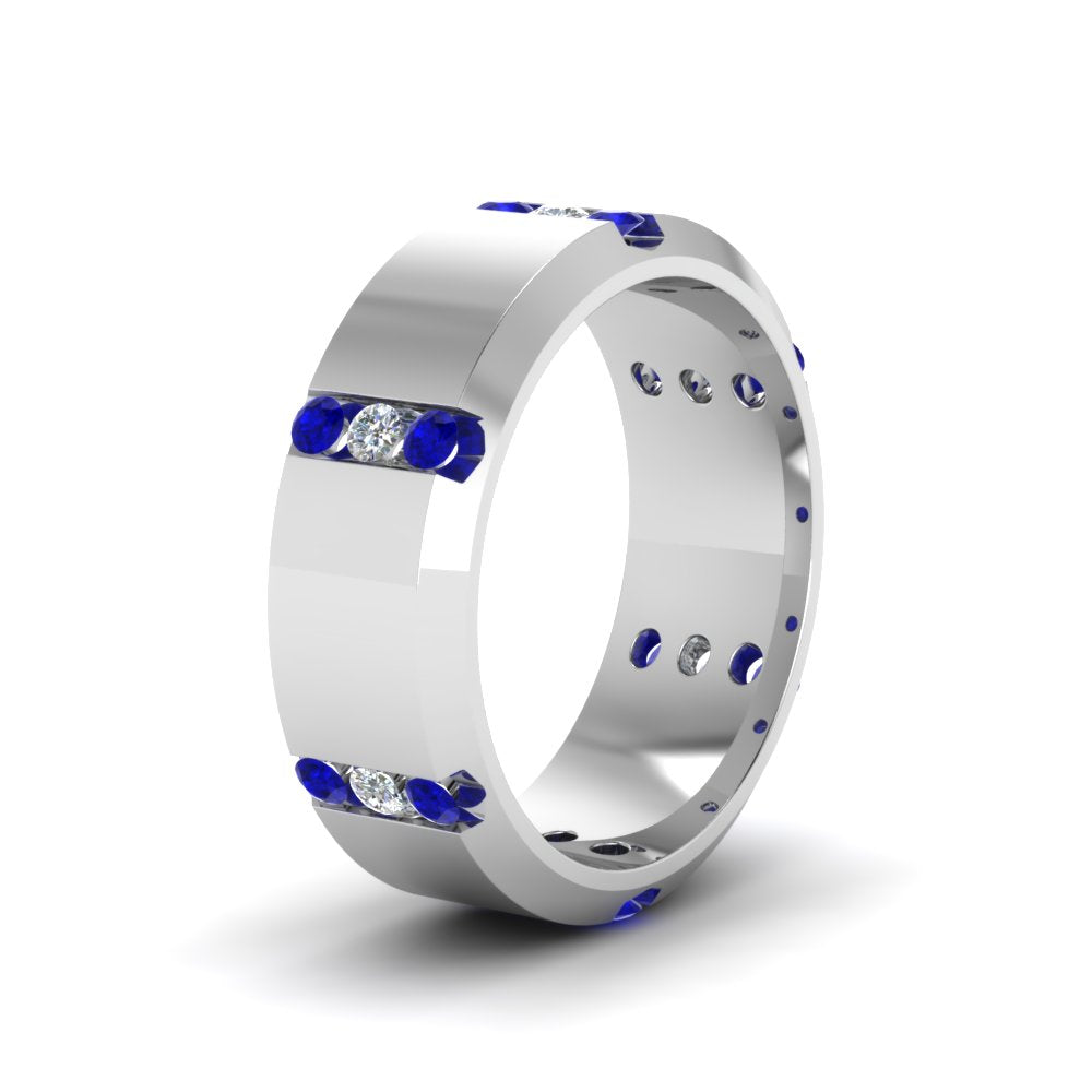 Men’s Channel-Set Three-Stone Diamond Anniversary Ring
