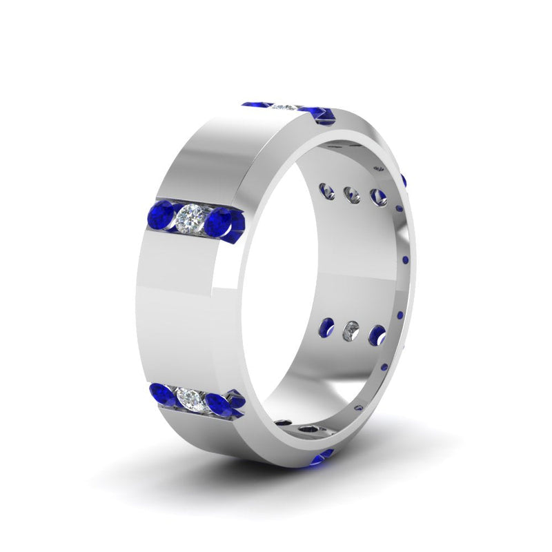 Men’s Channel-Set Three-Stone Diamond Anniversary Ring