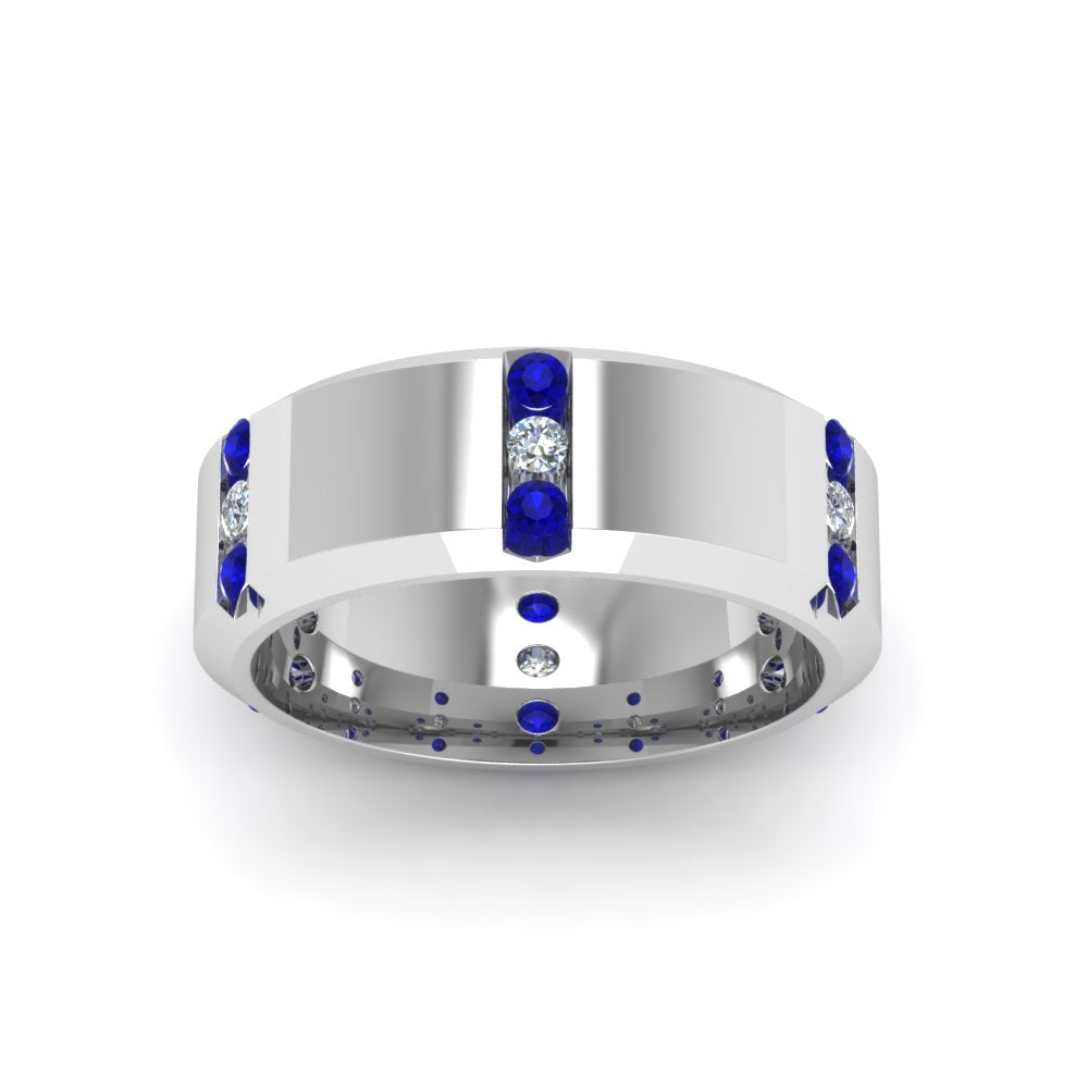 Men’s Channel-Set Three-Stone Diamond Anniversary Ring