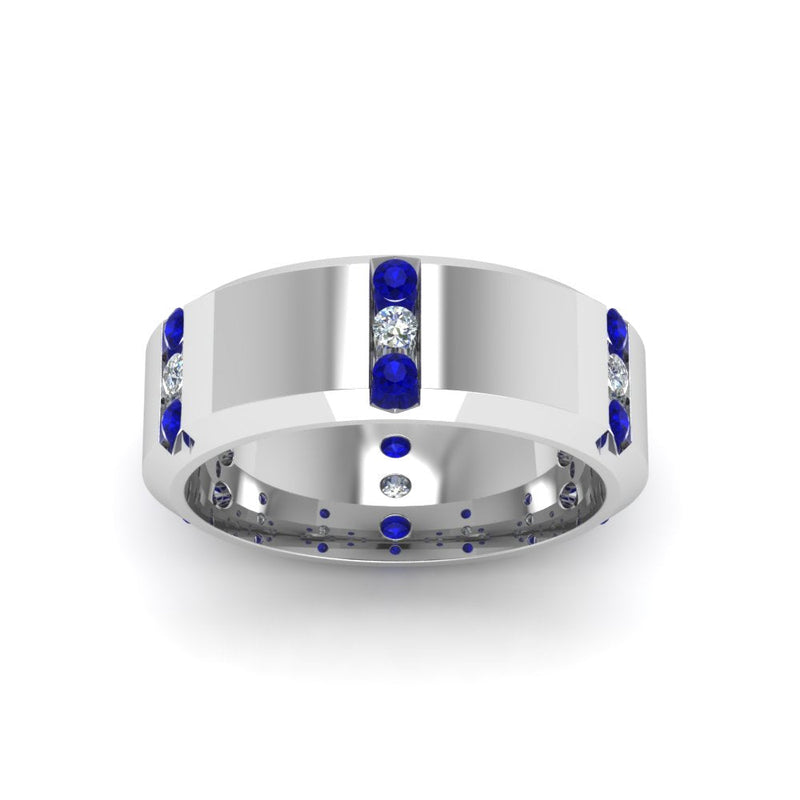 Men’s Channel-Set Three-Stone Diamond Anniversary Ring