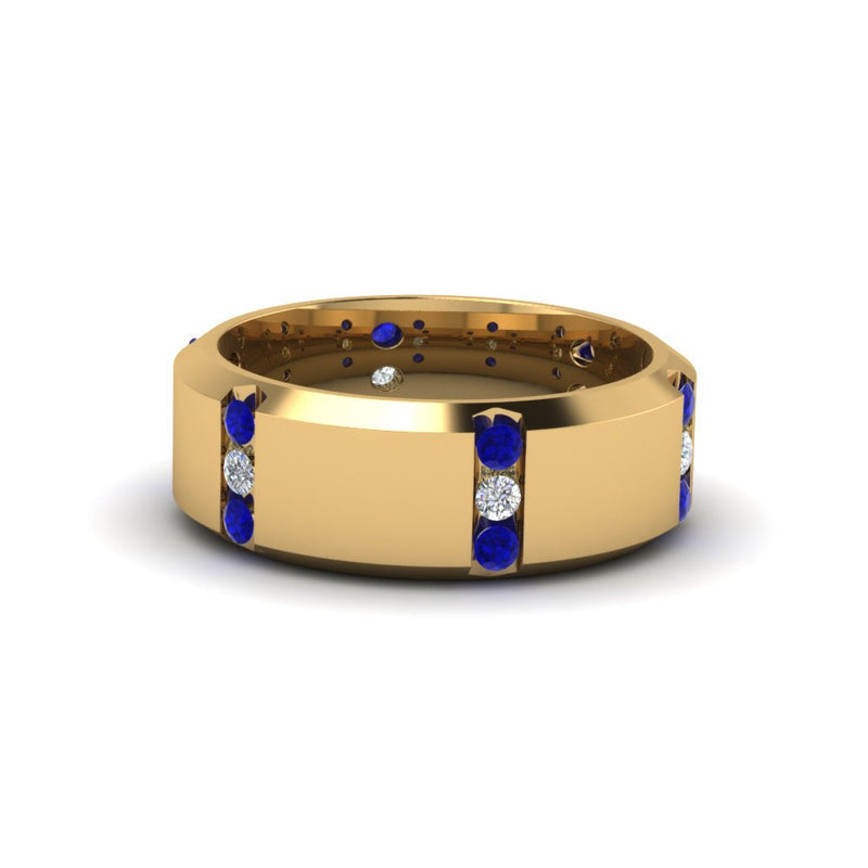 Men’s Channel-Set Three-Stone Diamond Anniversary Ring