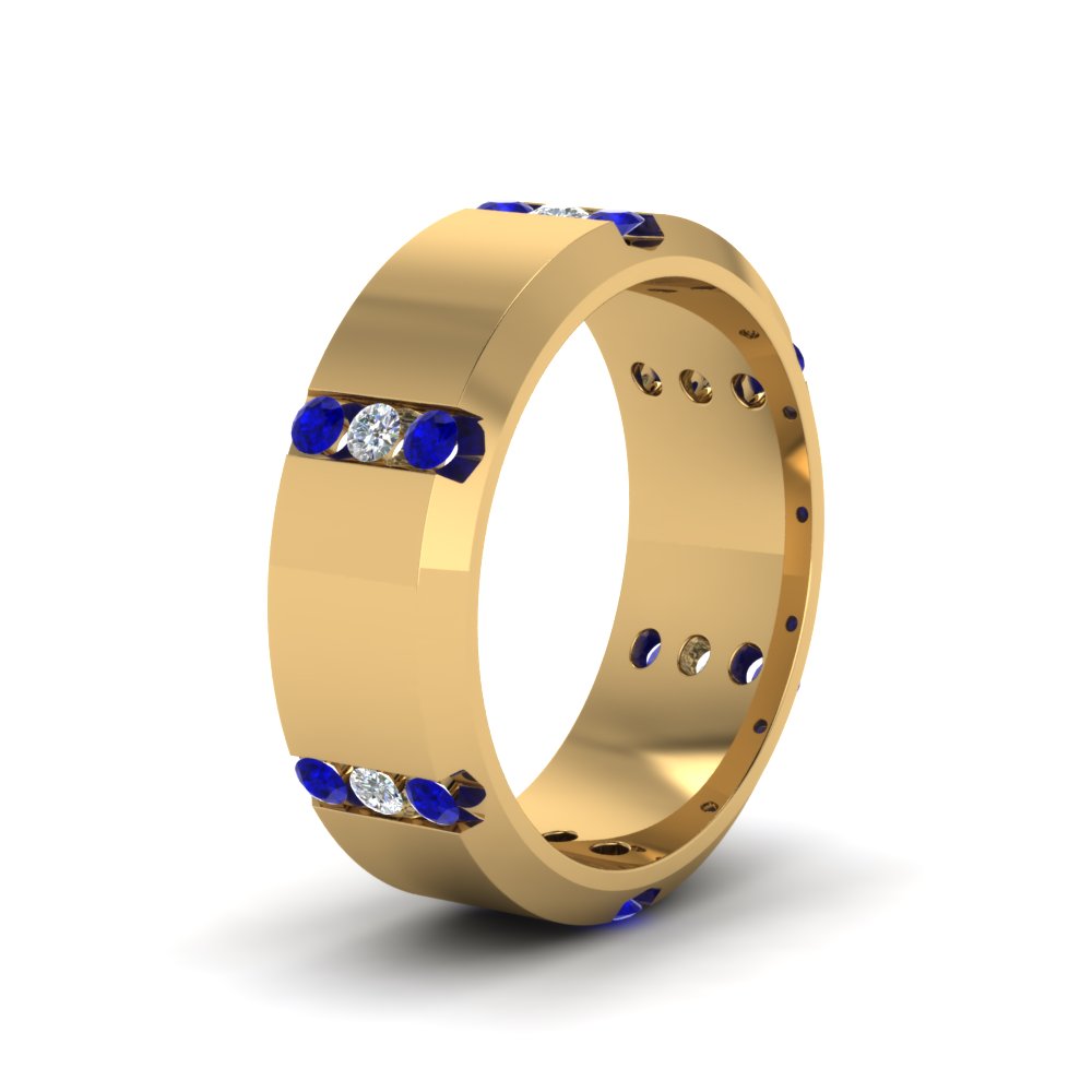 Men’s Channel-Set Three-Stone Diamond Anniversary Ring