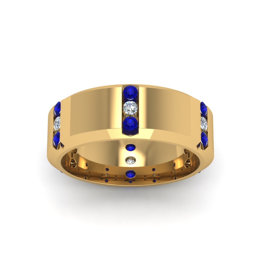 Men’s Channel-Set Three-Stone Diamond Anniversary Ring