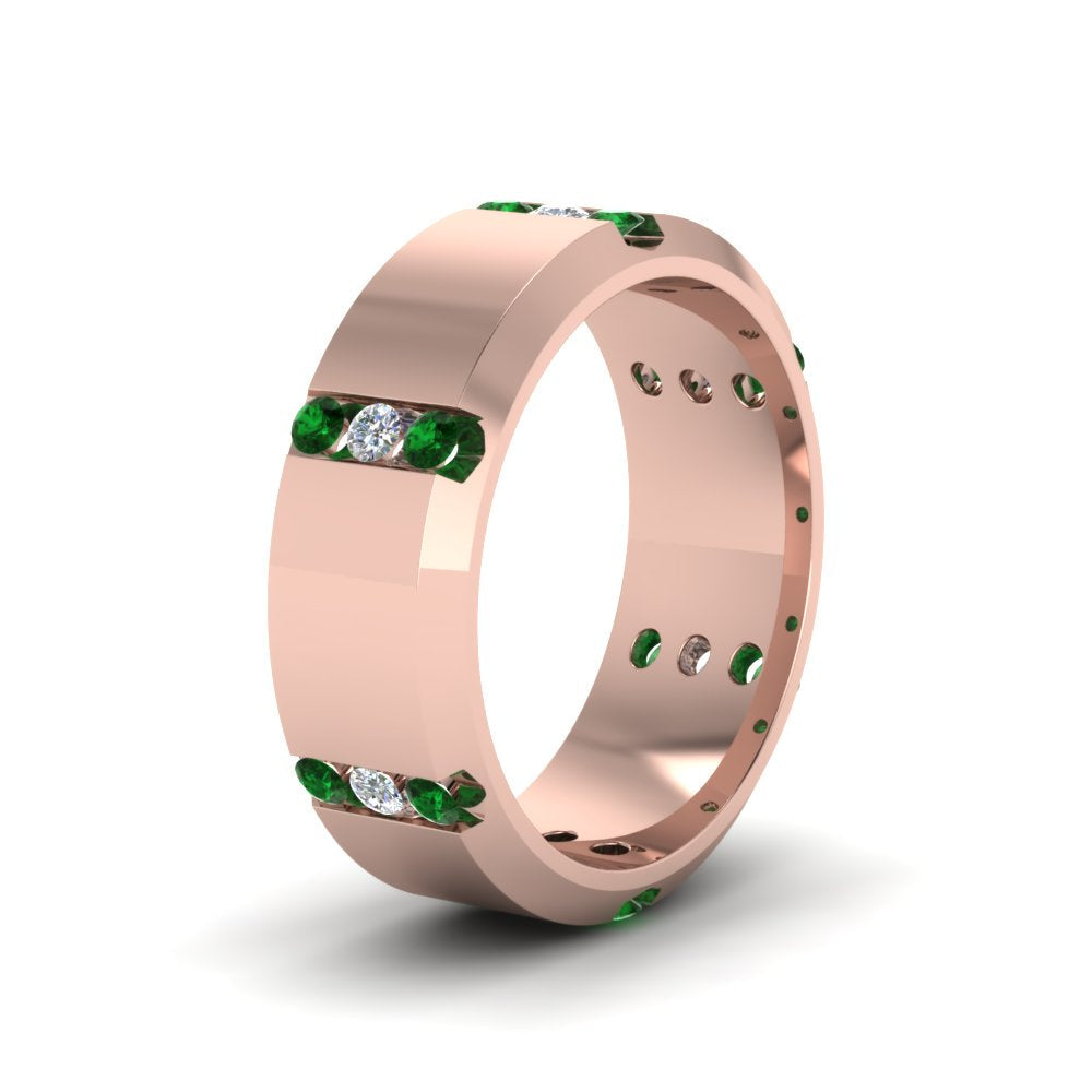 Men’s Channel-Set Three-Stone Diamond Anniversary Ring