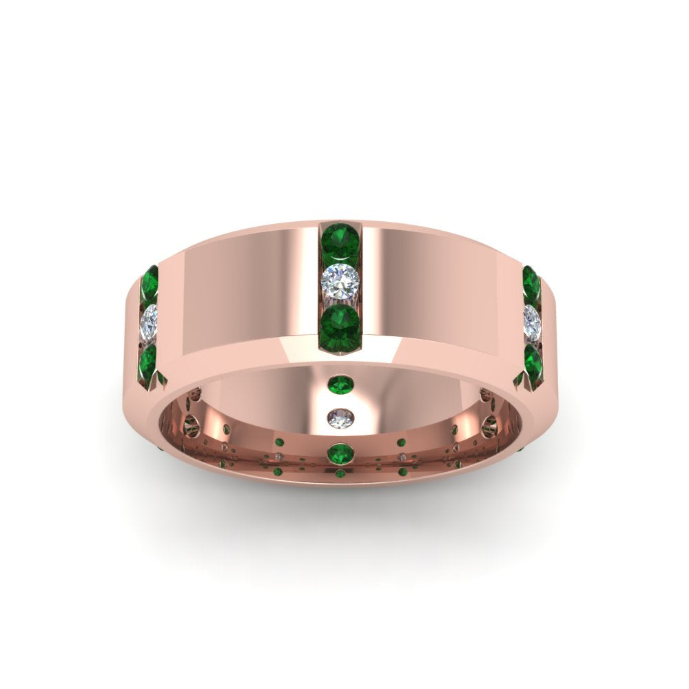 Men’s Channel-Set Three-Stone Diamond Anniversary Ring