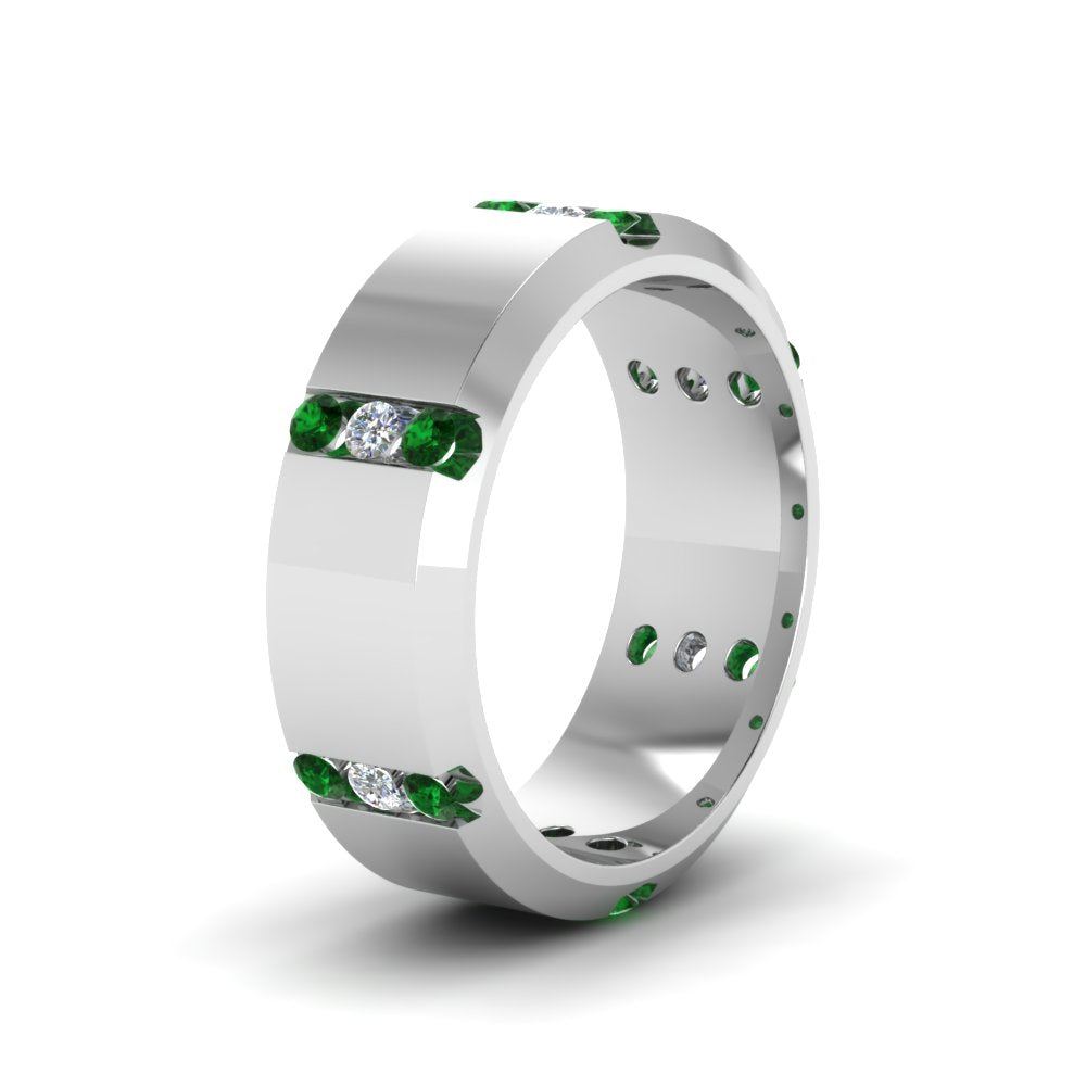 Men’s Channel-Set Three-Stone Diamond Anniversary Ring