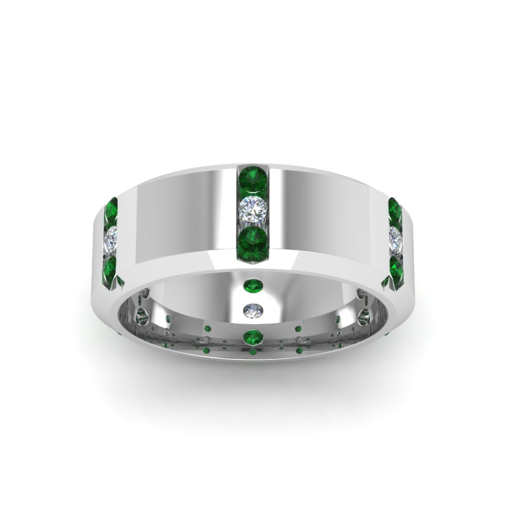 Men’s Channel-Set Three-Stone Diamond Anniversary Ring