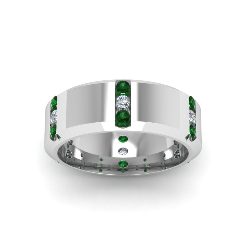 Men’s Channel-Set Three-Stone Diamond Anniversary Ring