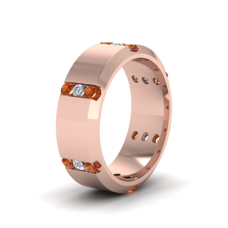 Men’s Channel-Set Three-Stone Diamond Anniversary Ring