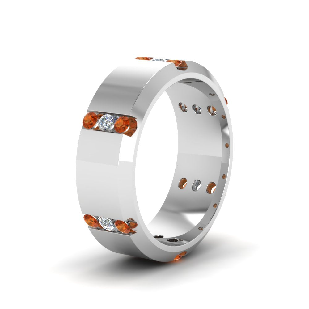 Men’s Channel-Set Three-Stone Diamond Anniversary Ring