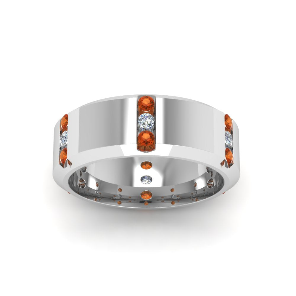 Men’s Channel-Set Three-Stone Diamond Anniversary Ring
