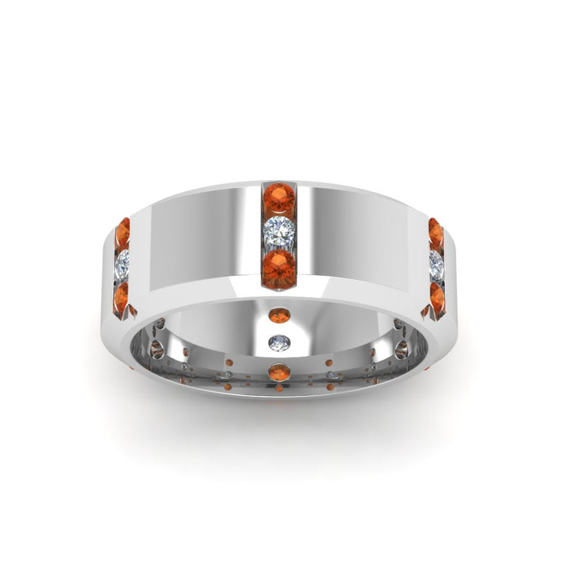 Men’s Channel-Set Three-Stone Diamond Anniversary Ring