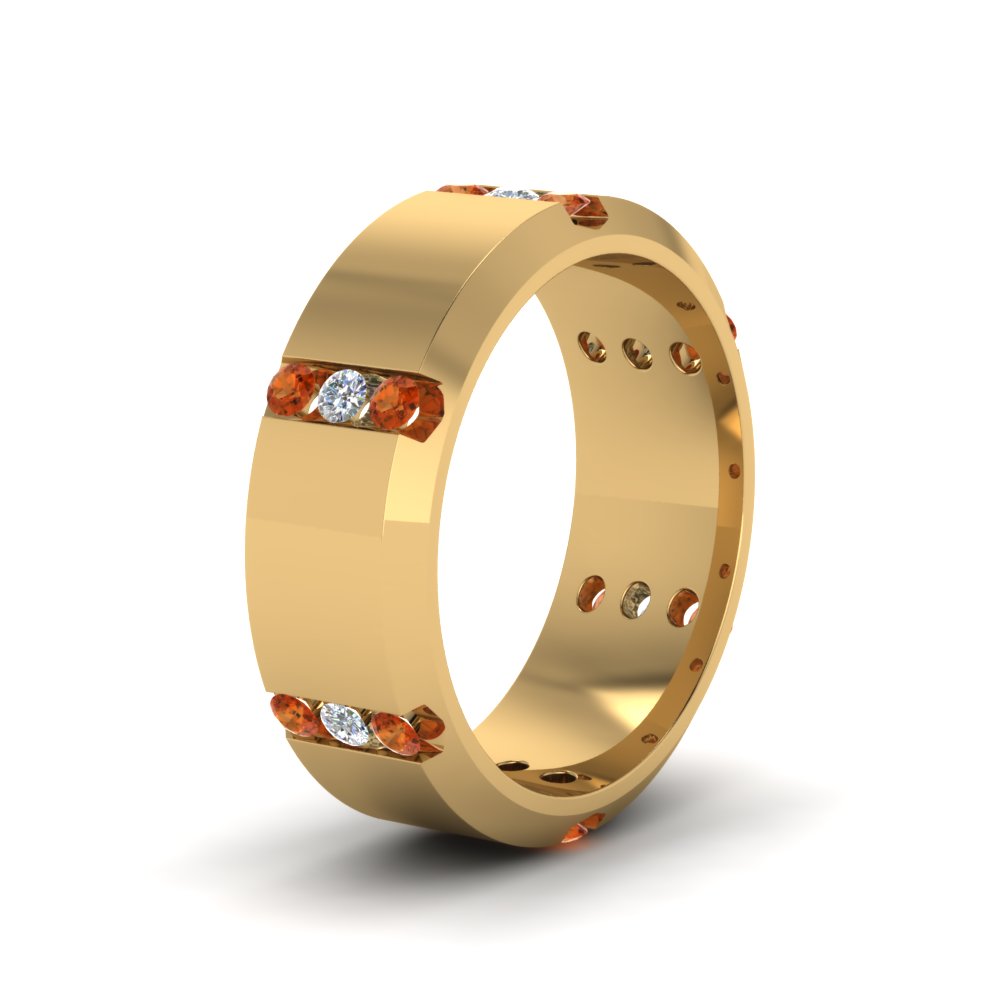 Men’s Channel-Set Three-Stone Diamond Anniversary Ring