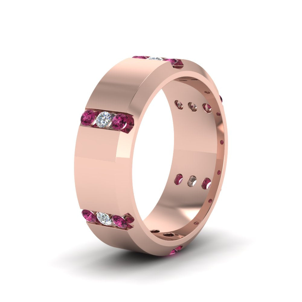Men’s Channel-Set Three-Stone Diamond Anniversary Ring