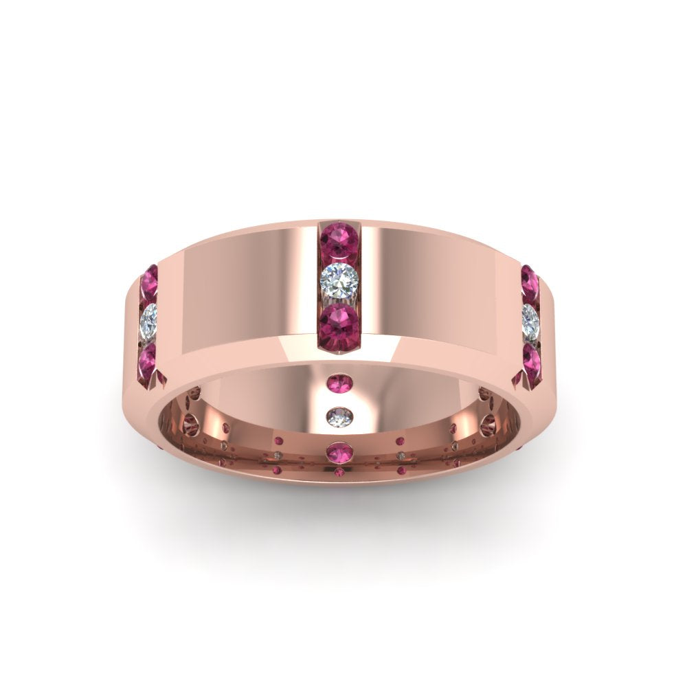 Men’s Channel-Set Three-Stone Diamond Anniversary Ring