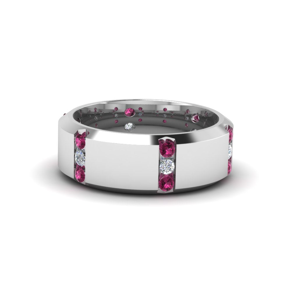 Men’s Channel-Set Three-Stone Diamond Anniversary Ring