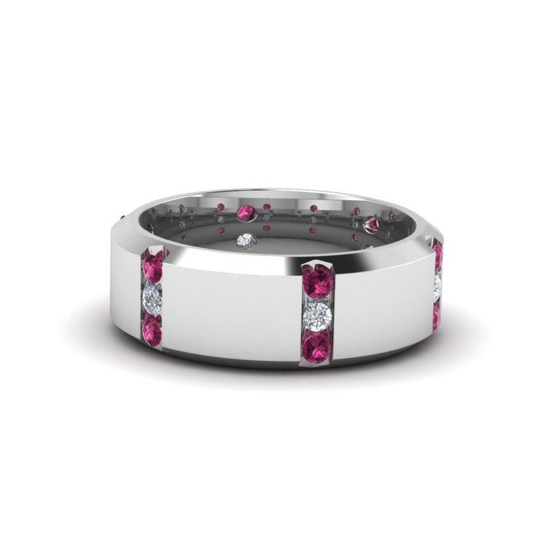 Men’s Channel-Set Three-Stone Diamond Anniversary Ring
