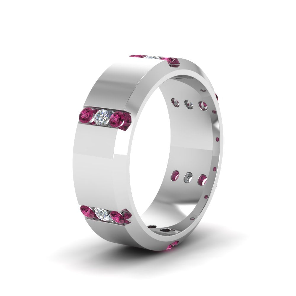 Men’s Channel-Set Three-Stone Diamond Anniversary Ring