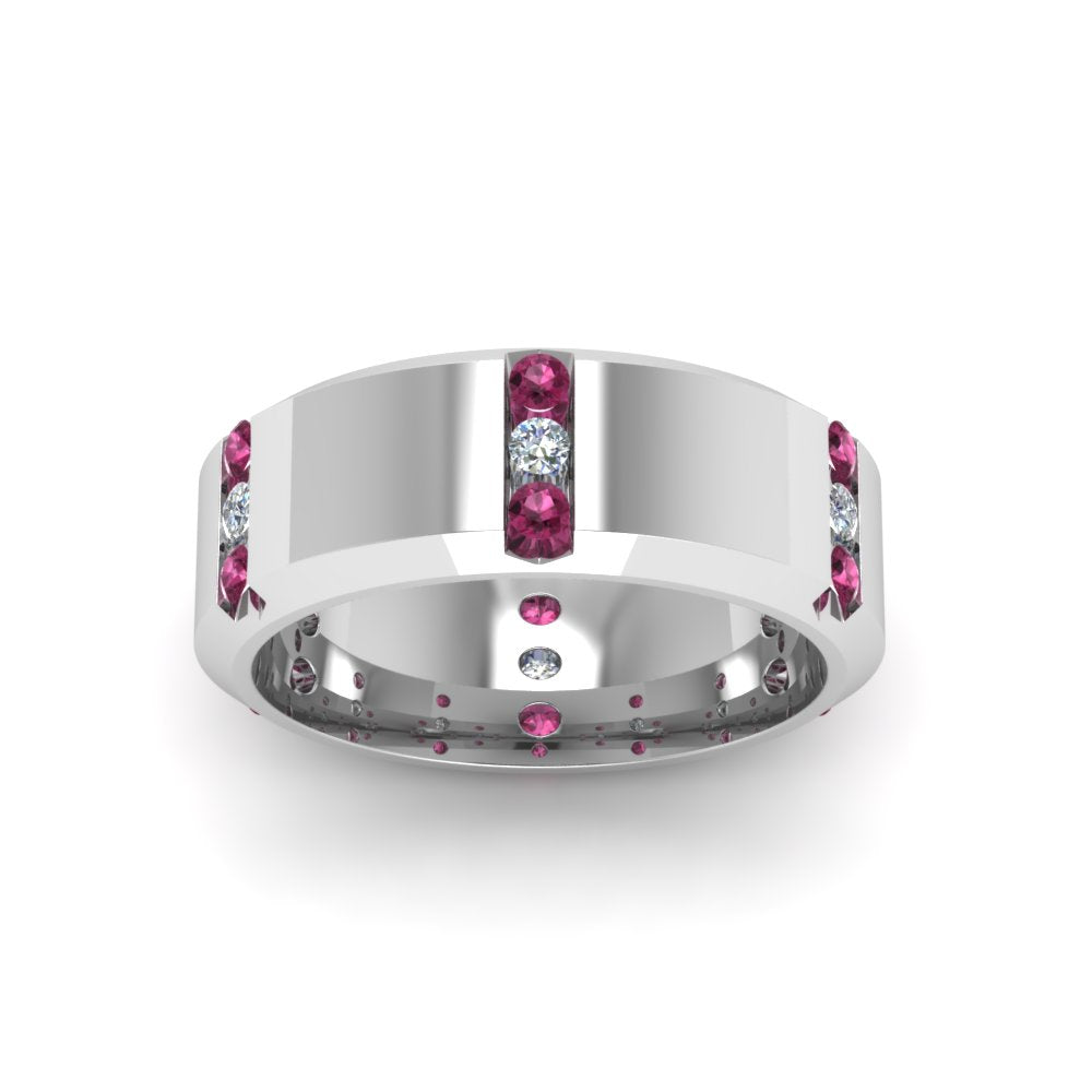 Men’s Channel-Set Three-Stone Diamond Anniversary Ring