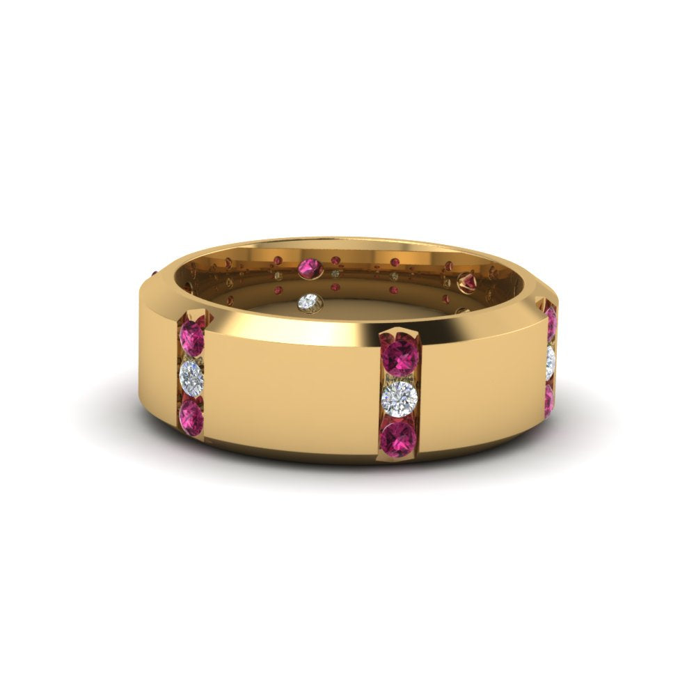 Men’s Channel-Set Three-Stone Diamond Anniversary Ring