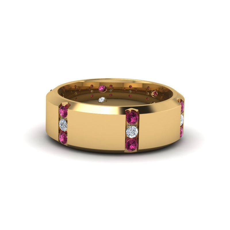 Men’s Channel-Set Three-Stone Diamond Anniversary Ring