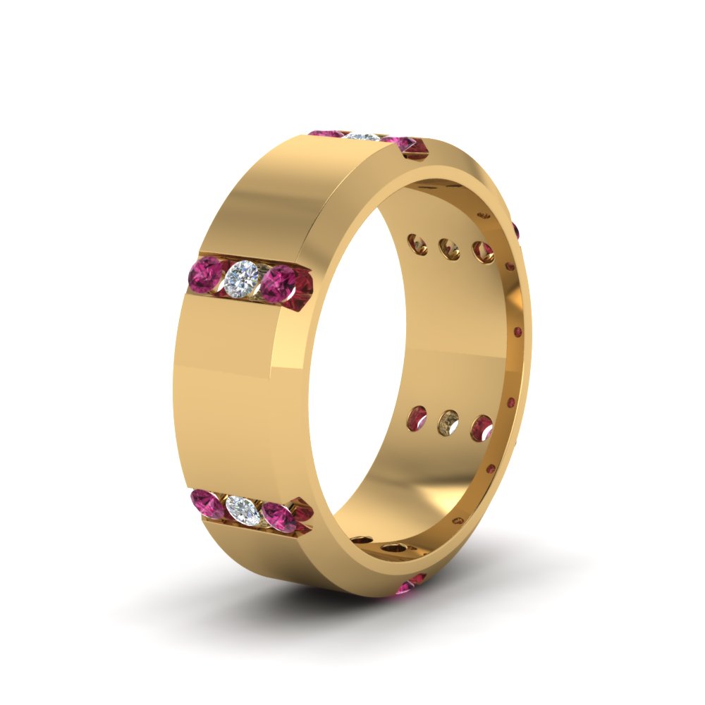 Men’s Channel-Set Three-Stone Diamond Anniversary Ring