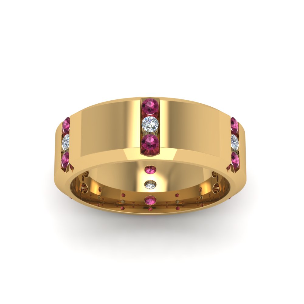 Men’s Channel-Set Three-Stone Diamond Anniversary Ring