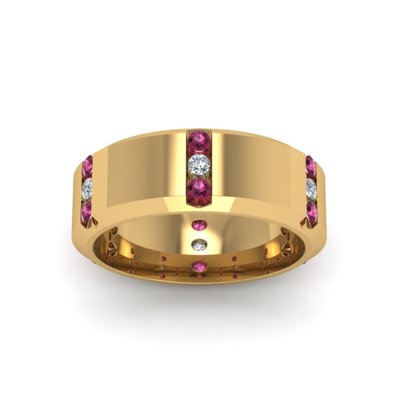 Men’s Channel-Set Three-Stone Diamond Anniversary Ring