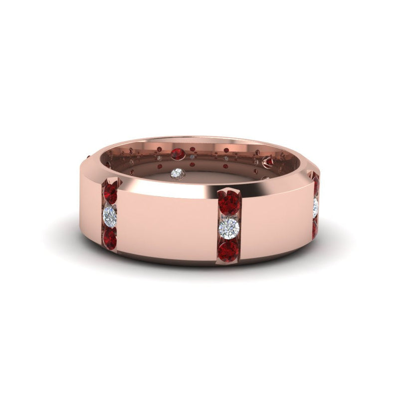 Men’s Channel-Set Three-Stone Diamond Anniversary Ring